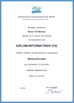 Diplomurkunde TFH Berlin